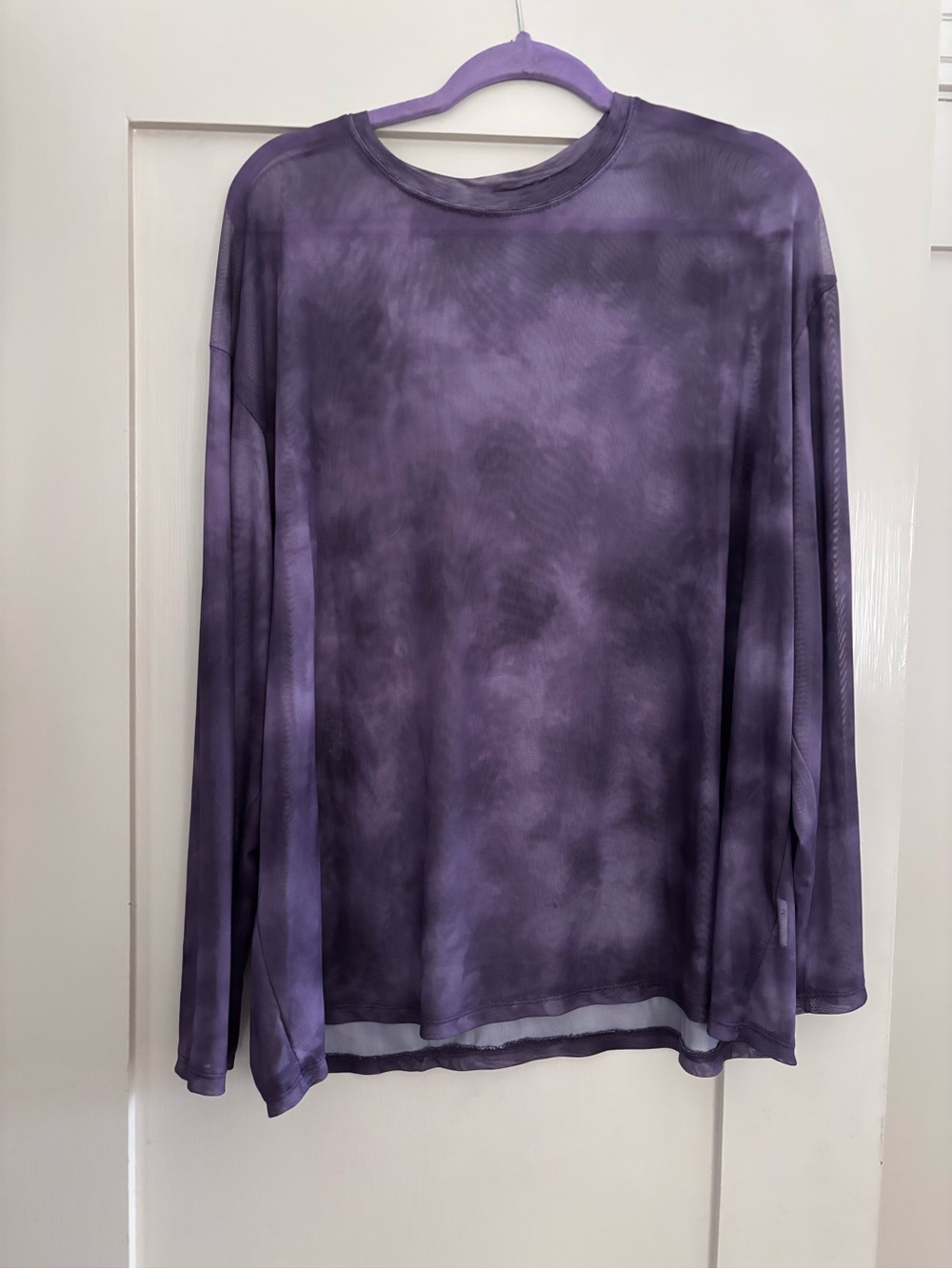 Sheer Purple V-Neck Mesh Top